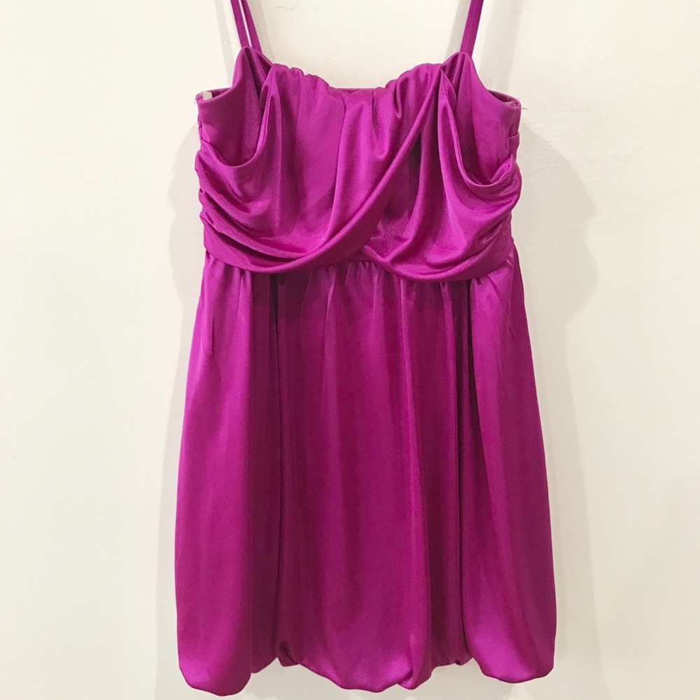 Magenta Satin Mini Dress